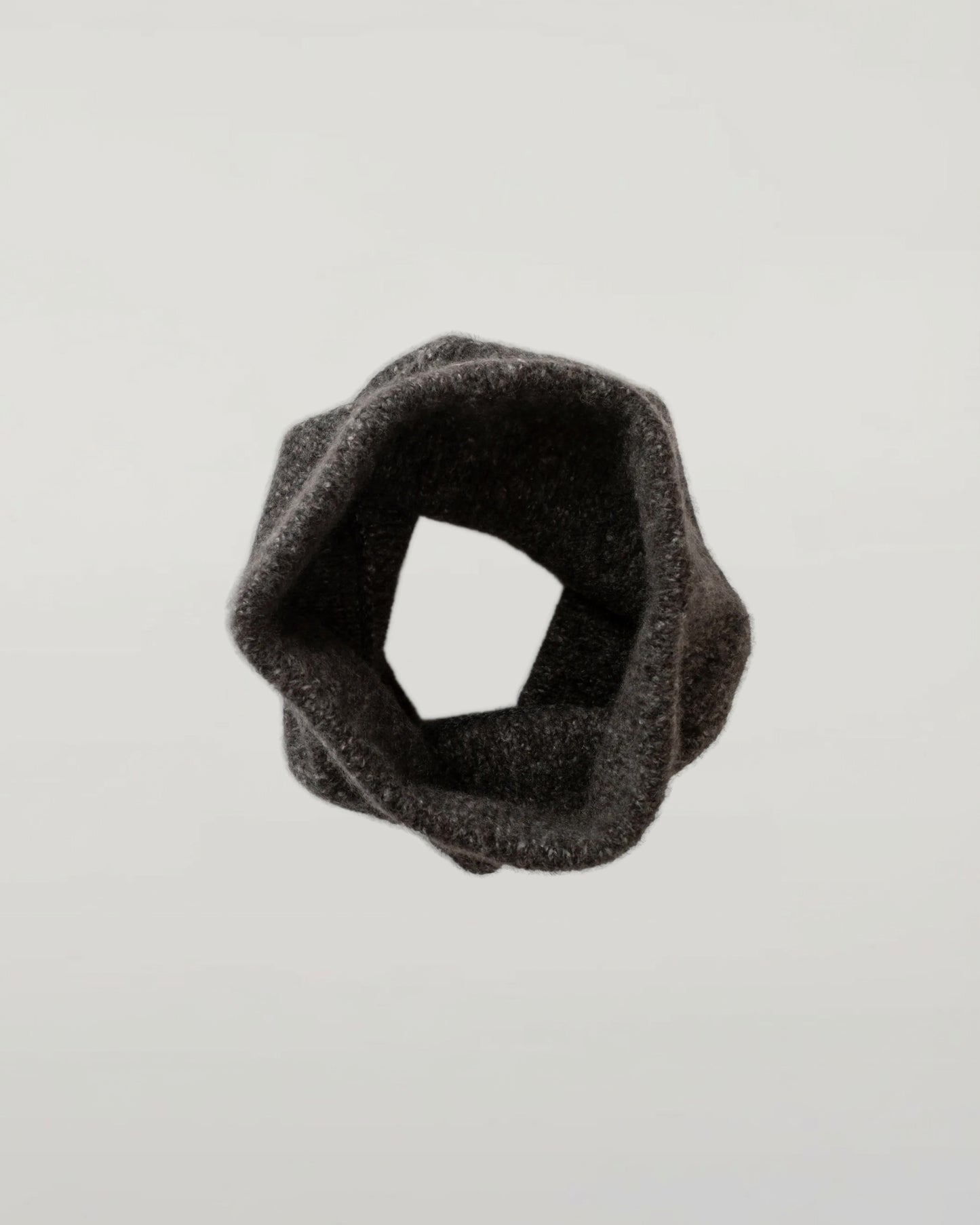 Johnstons of Elgin AW25 Knitted Accessories Charcoal Cashmere Bouclé Grey Snood HBC01130HA7198ONE