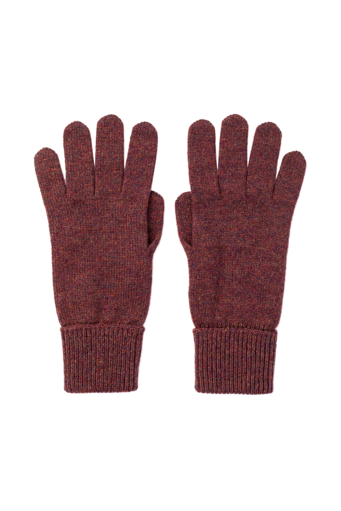 Johnstons of Elgin AW25 Knitted Accessories Damson Cashmere Gloves with Turnback Cuffs HBJ03523HE7064ONE
