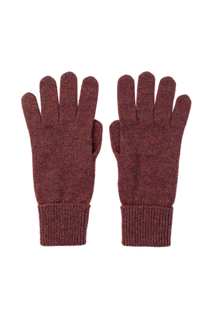 Johnstons of Elgin AW25 Knitted Accessories Damson Cashmere Gloves with Turnback Cuffs HBJ03523HE7064ONE