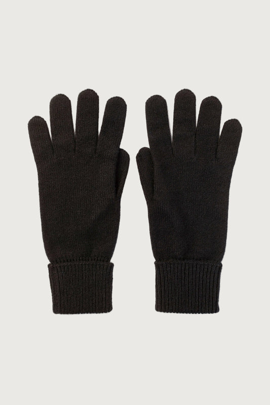 Turnback Cuff Women's Black Cashmere Gloves