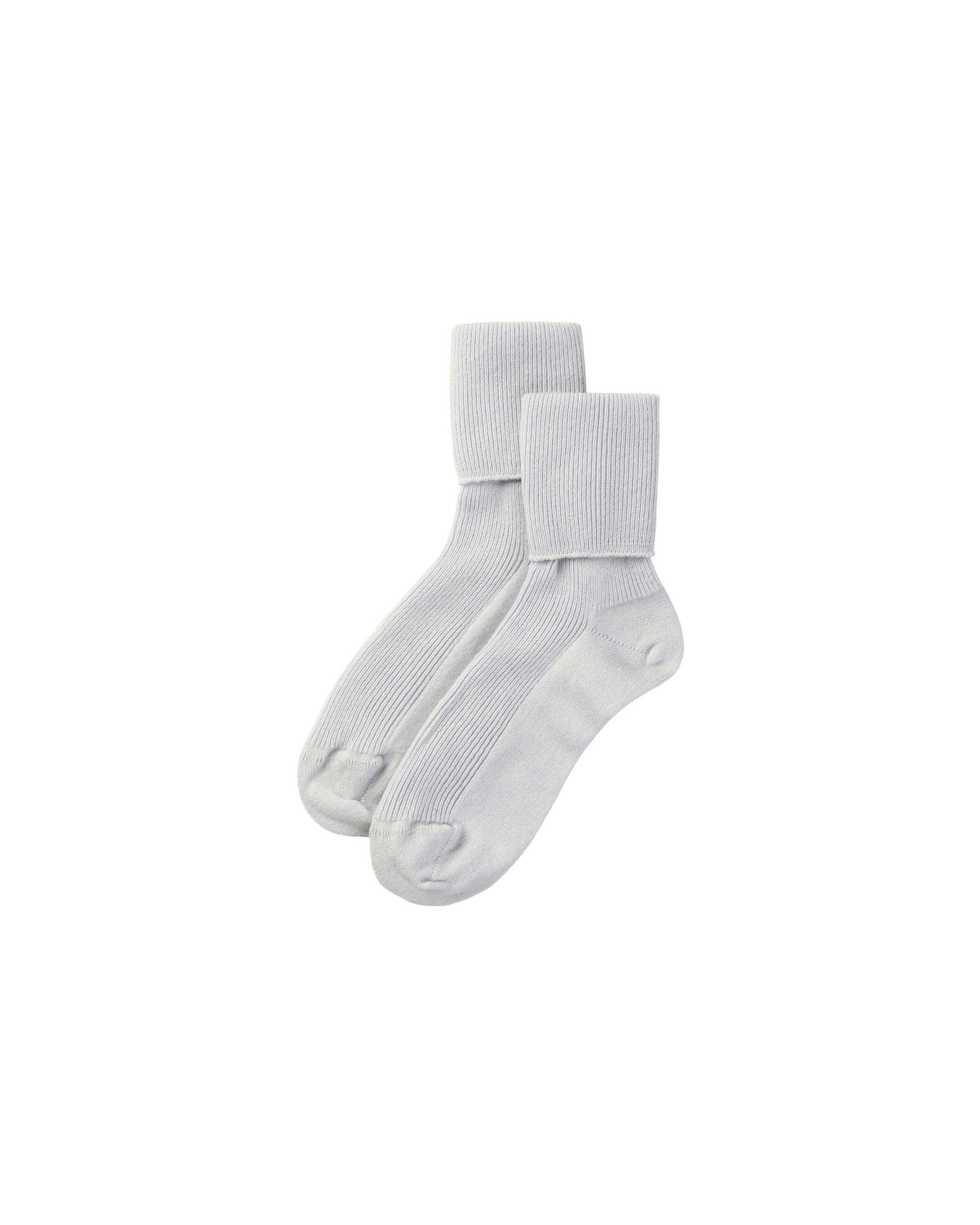 Johnstons of Elgin pair of light blue cashmere socks on a white background 2025GIFTSET1B