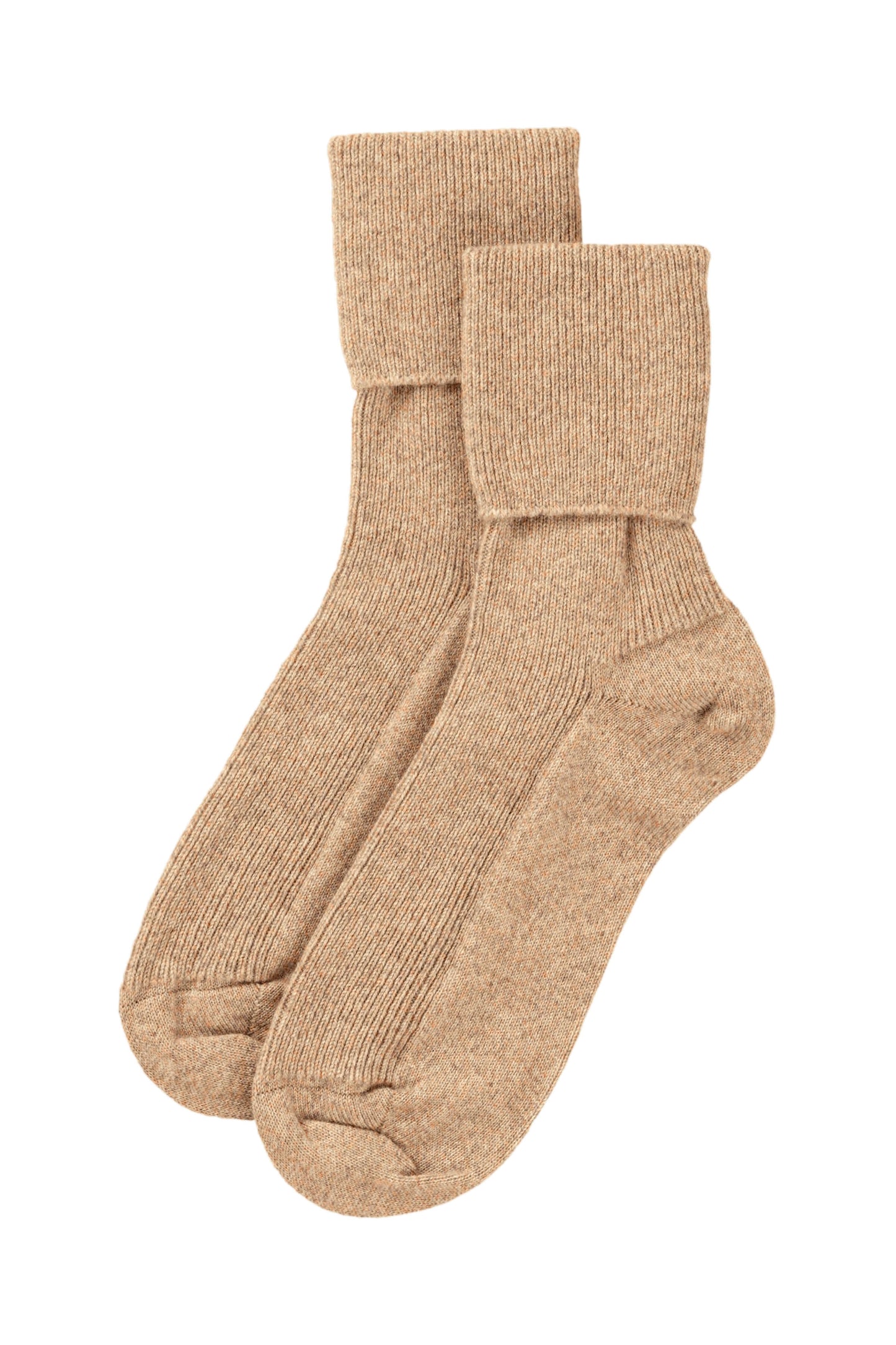 Johnstons of Elgin AW24 Knitted Accessory Oatmeal Women's Cashmere Socks HBN00007HB0210ONE