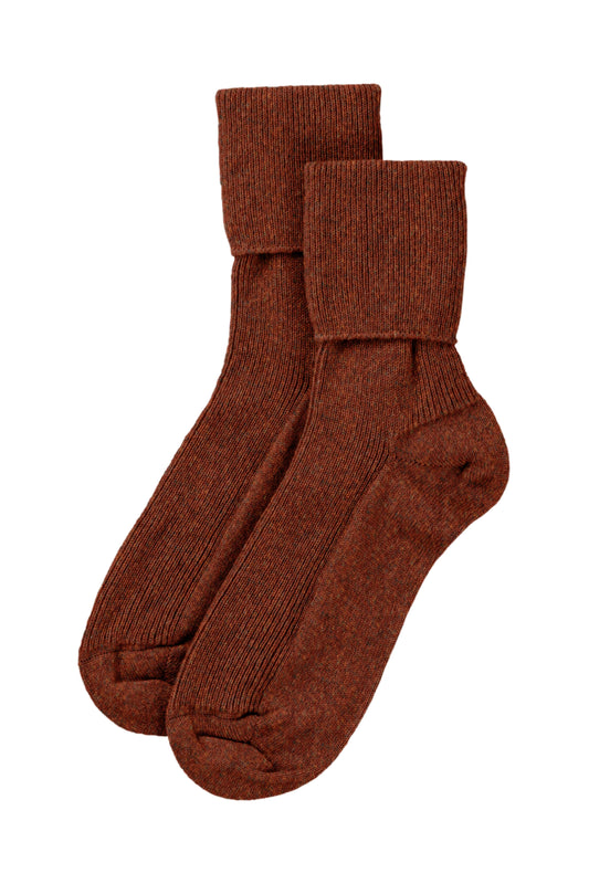 Johnstons of Elgin AW24 Knitted Accessory Russet Women's Cashmere Socks HBN00007HE7051ONE