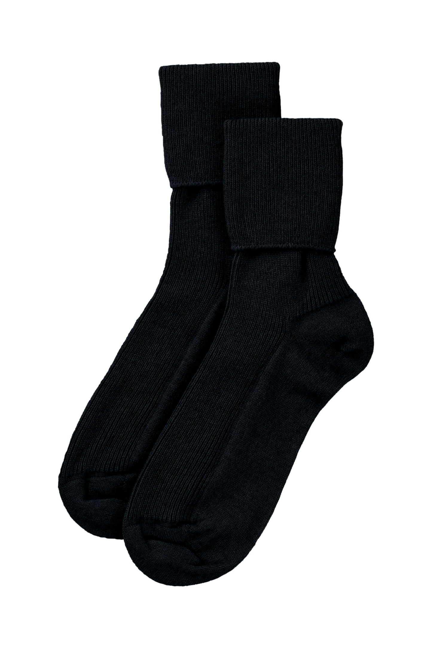 Johnstons of Elgin AW24 Knitted Accessory Black Women's Cashmere Socks HBN00007SA0900ONE