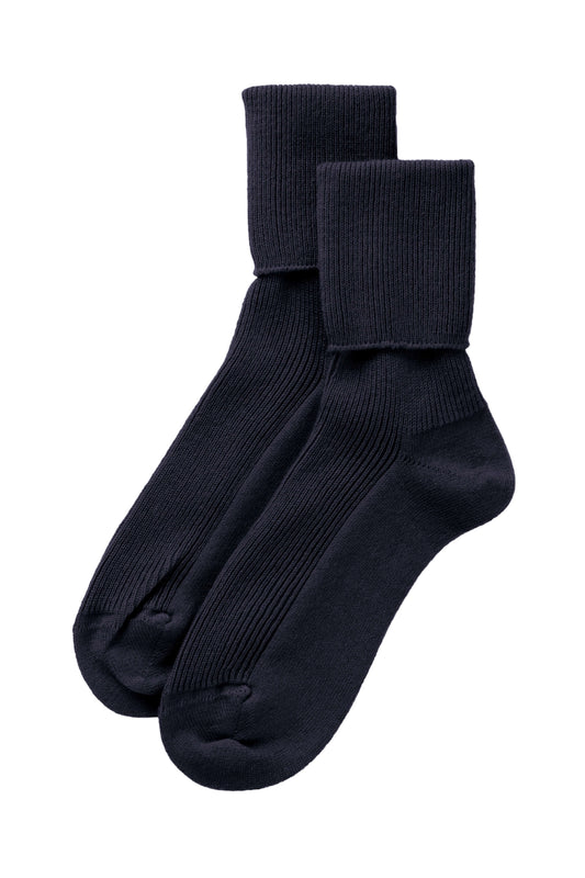 Johnstons of Elgin AW24 Knitted Accessory Dark Navy Women's Cashmere Socks HBN00007SD7286ONE