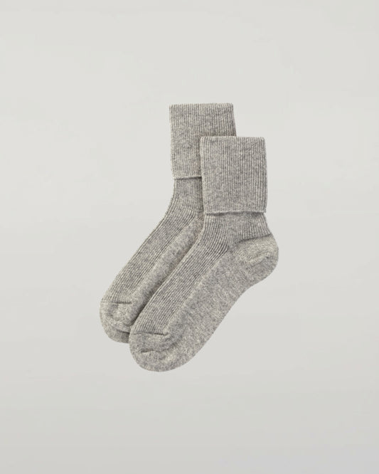 Johnstons of Elgin Knitted Accessories Light Grey Women's Grey Cashmere Socks HBN00007HA0308ONE