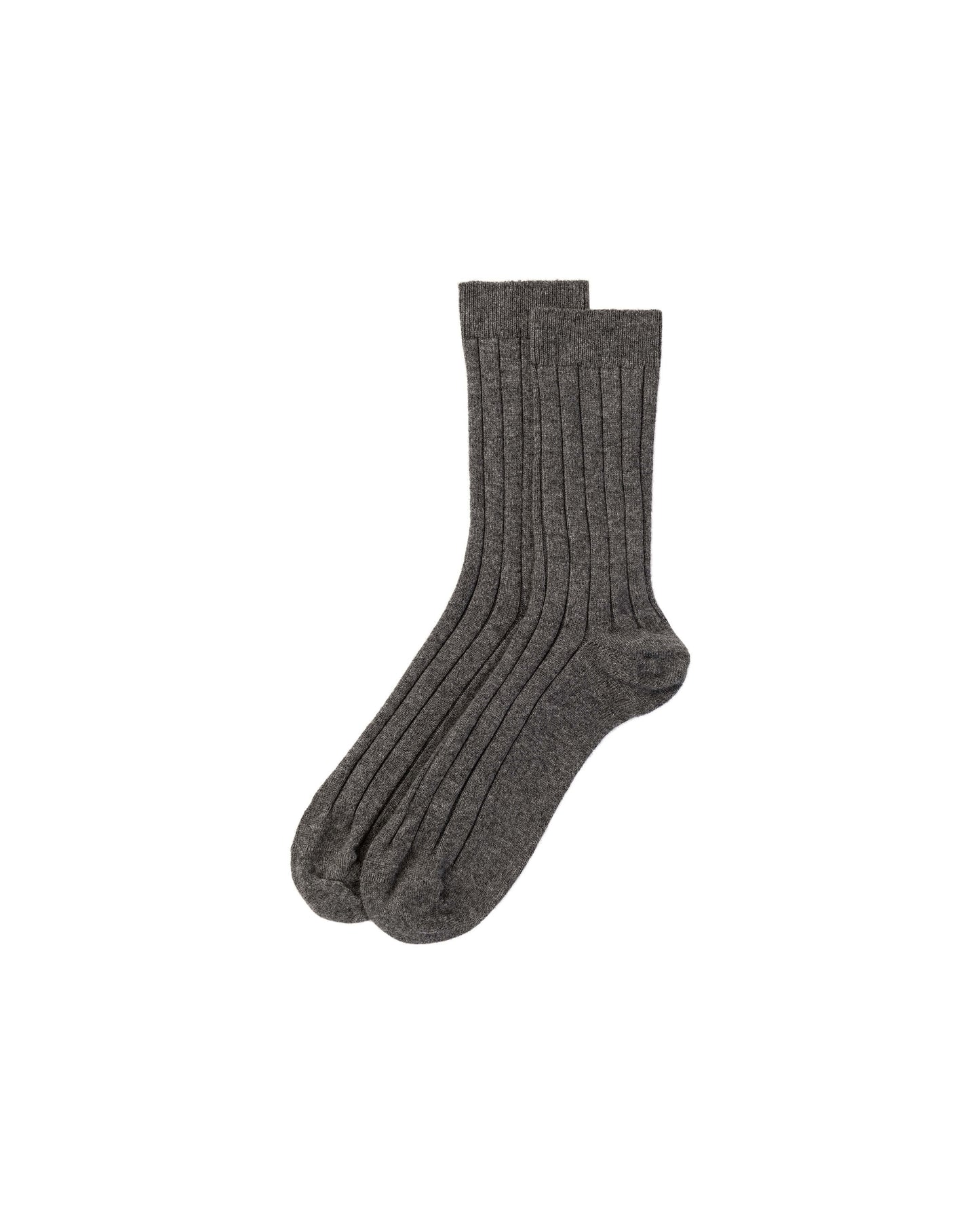Johnstons of Elgin pair of grey cashmere socks on a white background 2025GIFTSET2