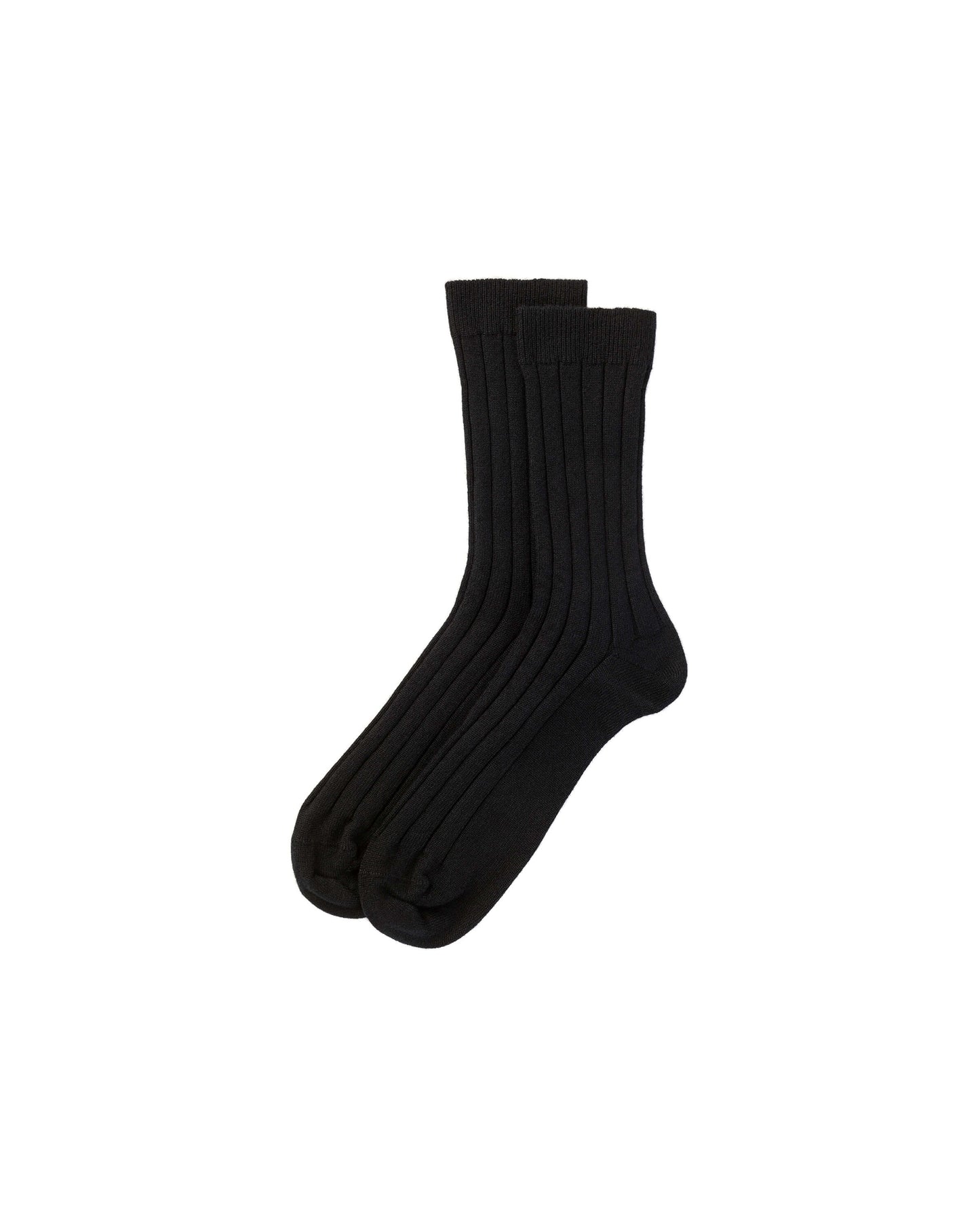 Johnstons of Elgin pair of black cashmere socks on a white background 2025GIFTSET2