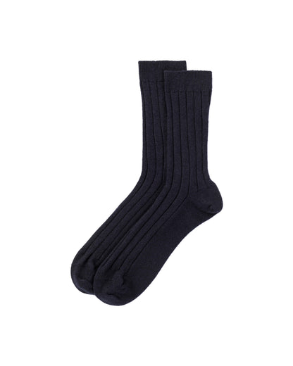 Johnstons of Elgin's Men's Cashmere Ribbed Socks HBN01009SD7286