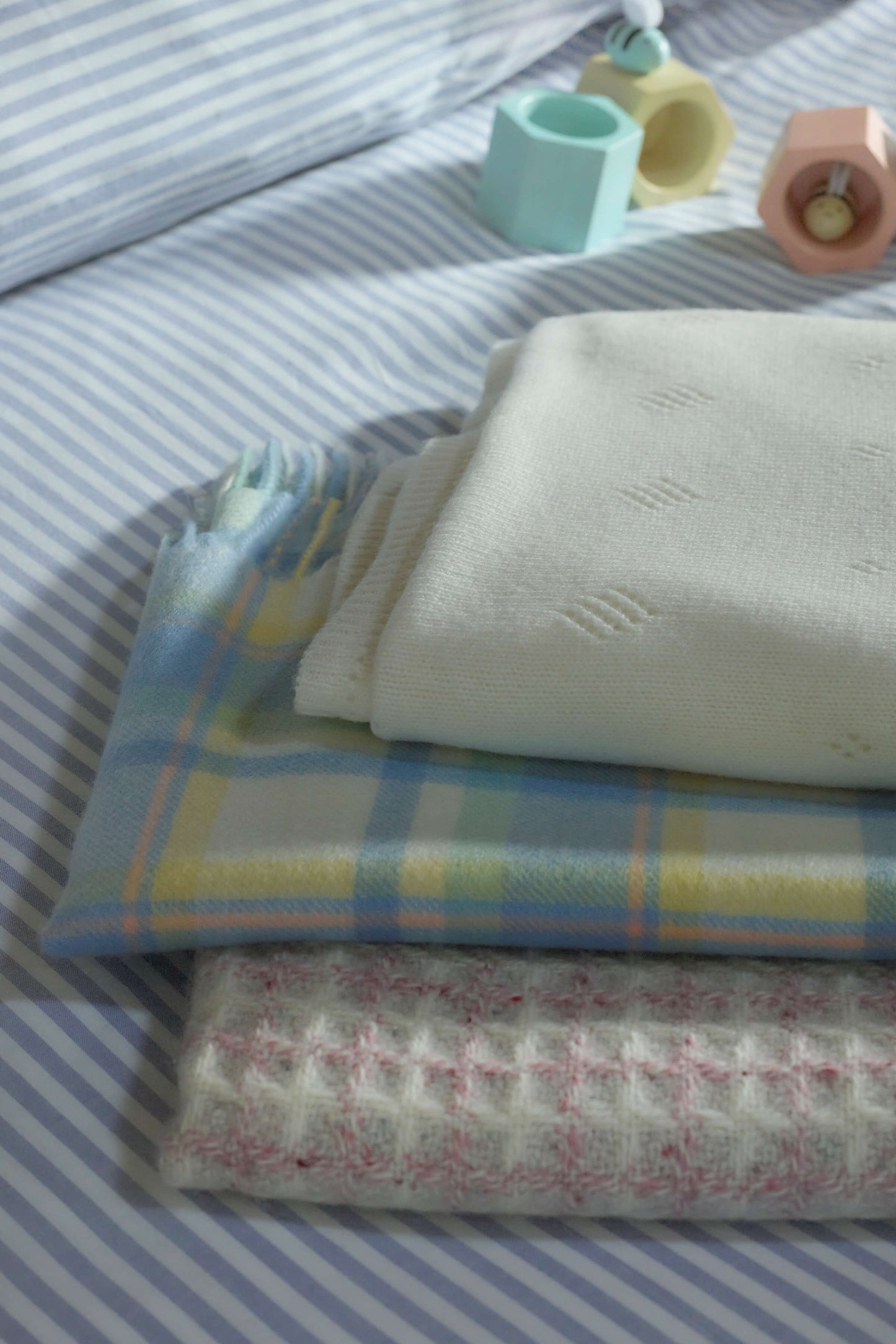 Johnstons of Elgin Baby Blanket Collection Ecru Pointelle Cashmere Baby Blanket HAA019042276ONE