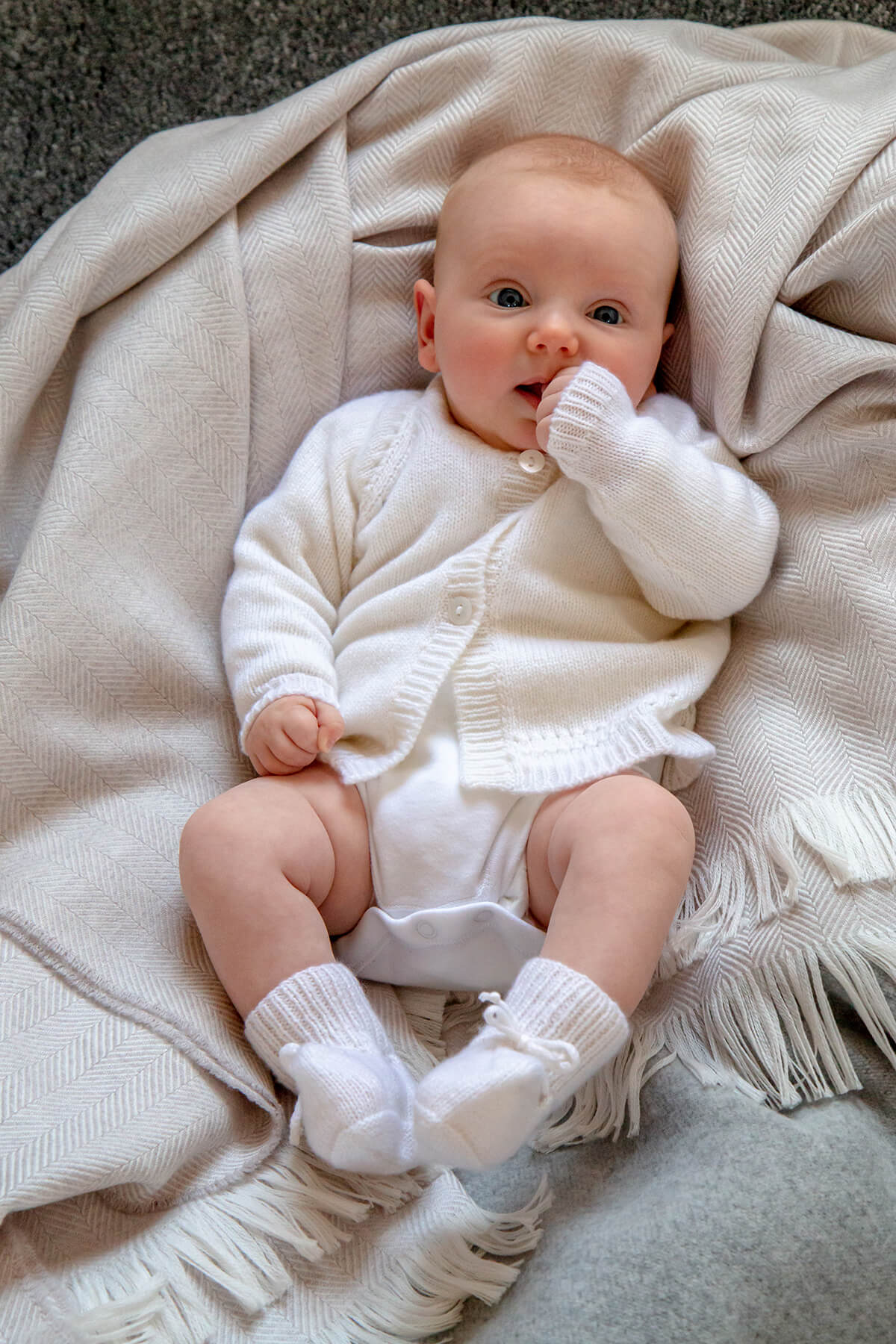 White knitted cheap baby booties