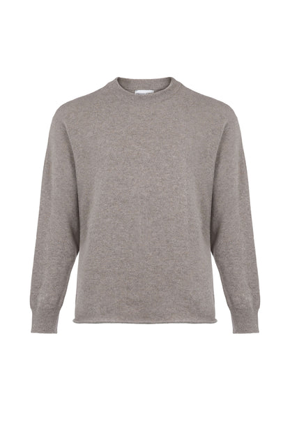 Johnstons of Elgin SS24 Men's Knitwear Pebble Cashmere Drop Shoulder Jumper KAA05222HB4057