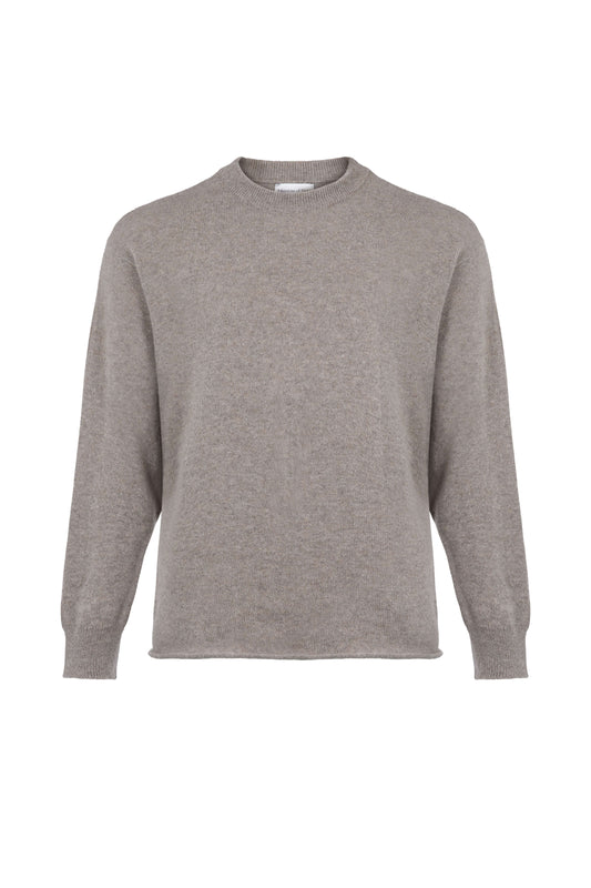 Johnstons of Elgin SS24 Men's Knitwear Pebble Cashmere Drop Shoulder Jumper KAA05222HB4057