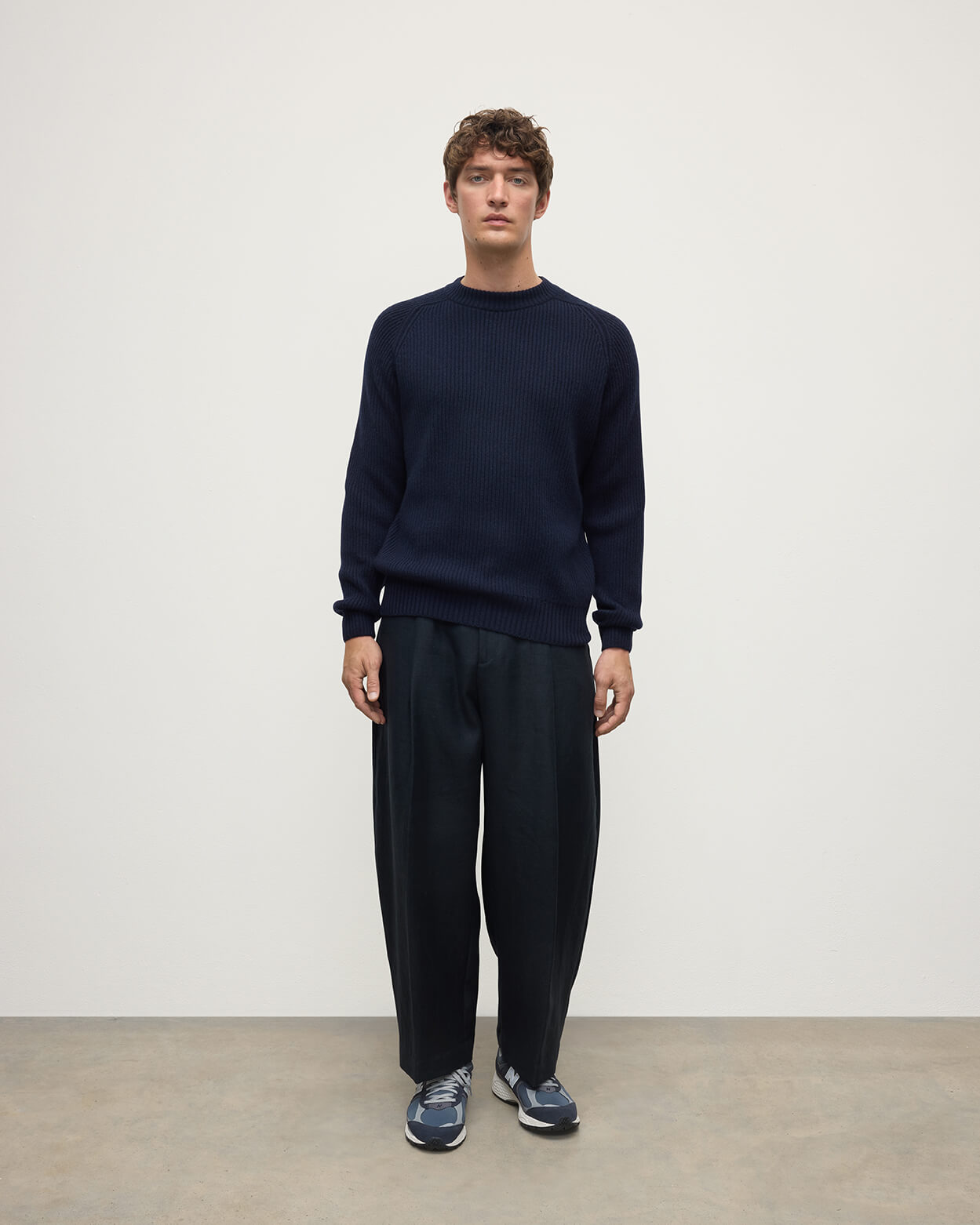 ●Johnstons of Elgin カシミヤ100% BLUE MACKAY Johnstons of Elgin】Made in Scotland 100% check cashmere