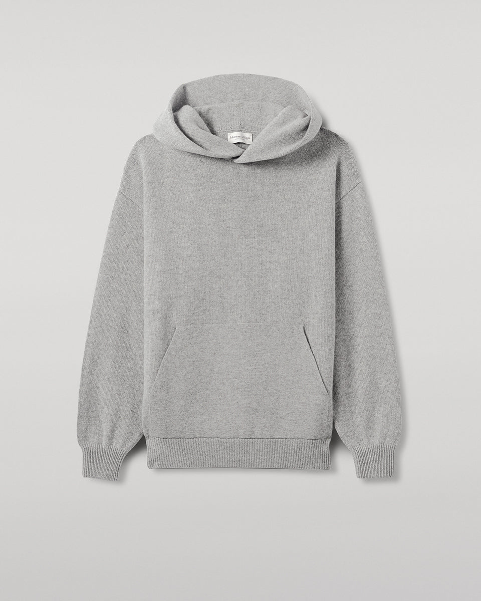 Johnstons of Elgin men's light grey cashmere hoodie KAA05271HA0308