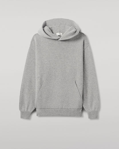 Johnstons of Elgin men's light grey cashmere hoodie KAA05271HA0308