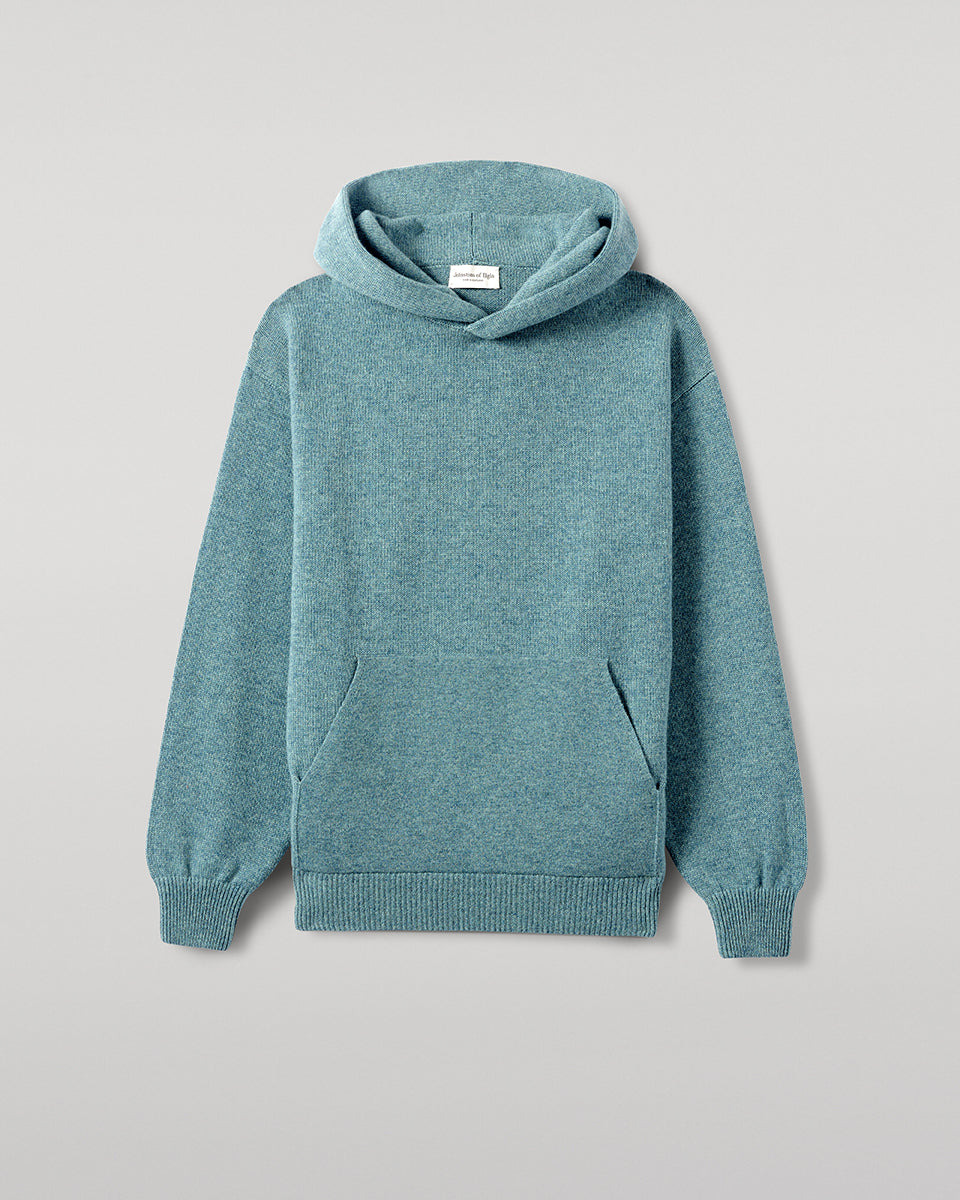 Johnstons of Elgin men's green cashmere hoodie KAA05271HA0308