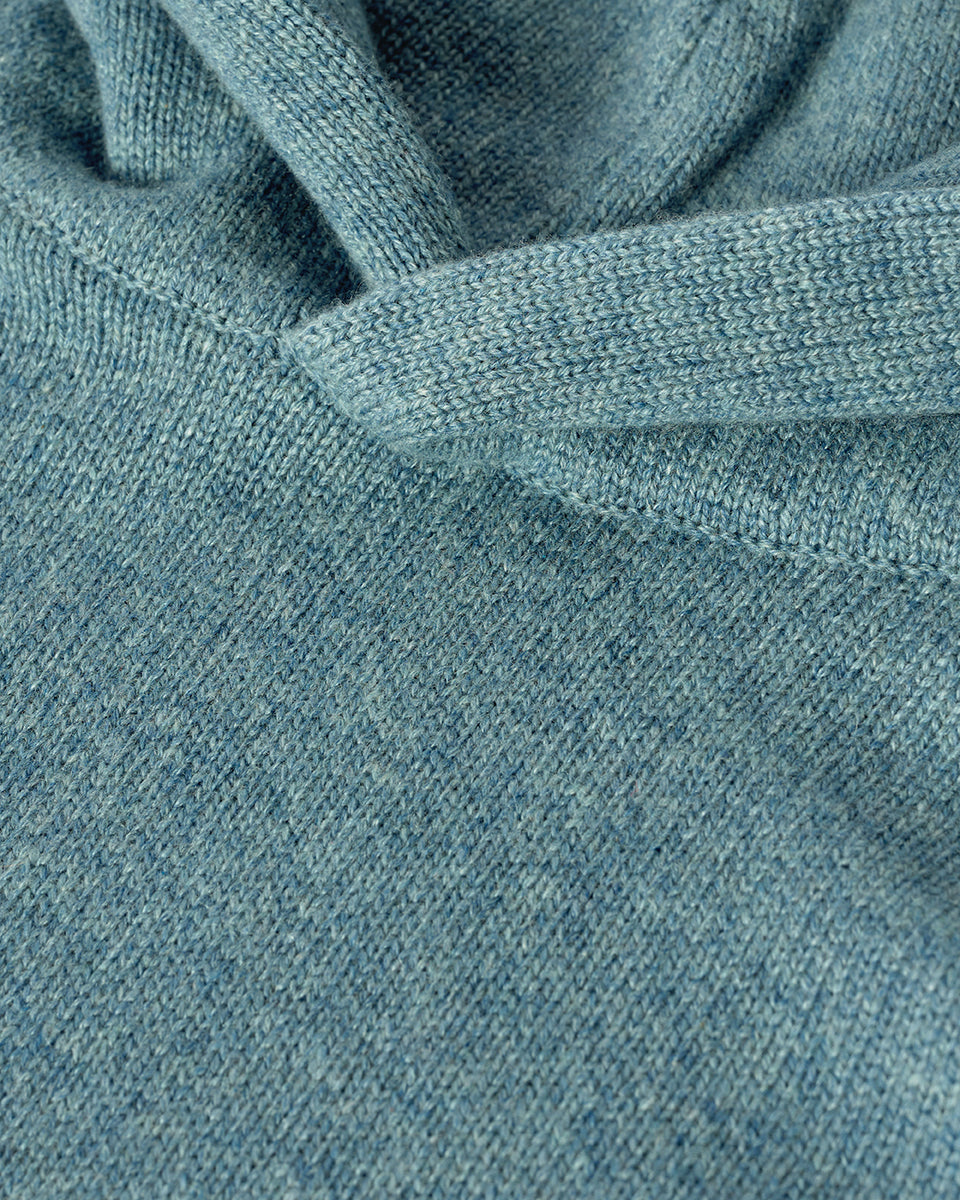 Johnstons of Elgin men's green cashmere hoodie KAA05271HA0308