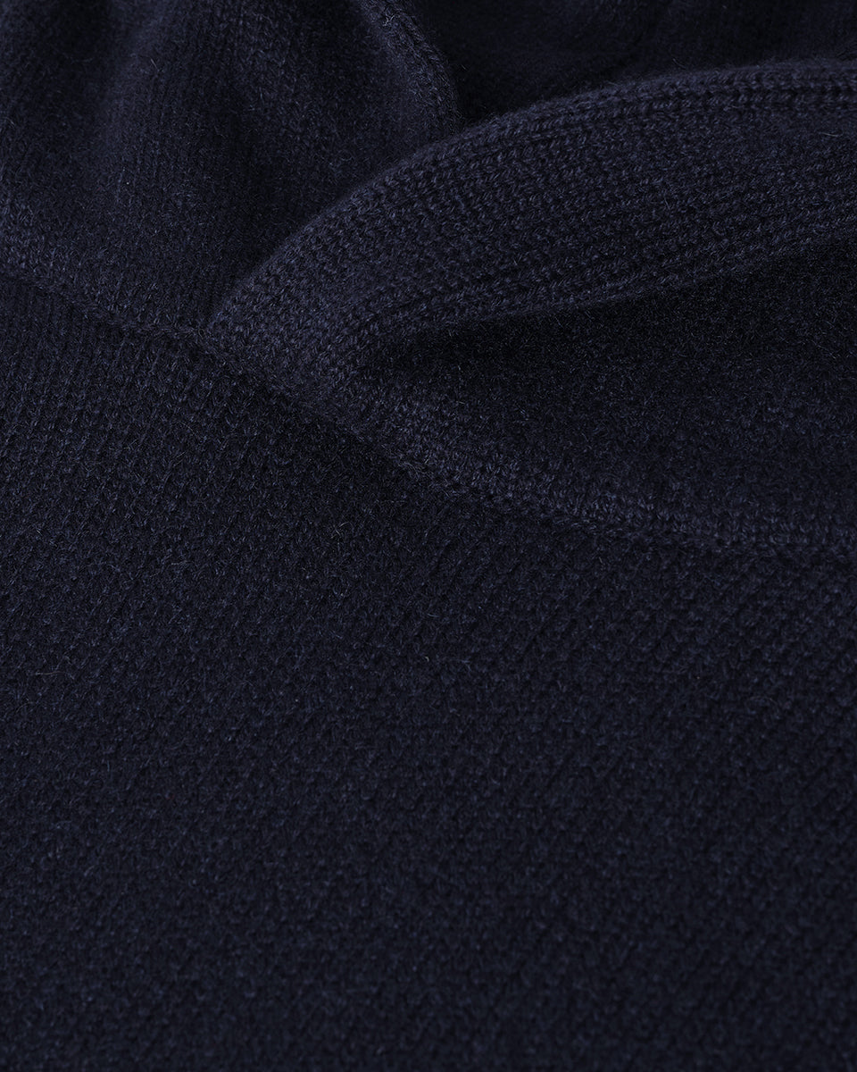 Men's Dark Navy Cashmere Hoodie | Made In Scotland – Johnstons of
