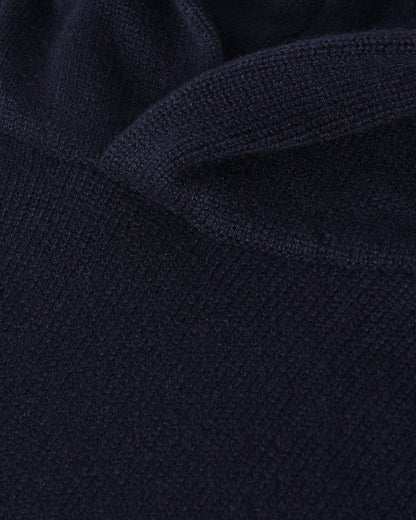 Johnstons of Elgin Men's Navy Cashmere Hoodie KAA05271SD7286