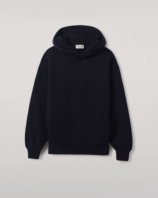 Johnstons of Elgin Men's Navy Cashmere Hoodie KAA05271SD7666