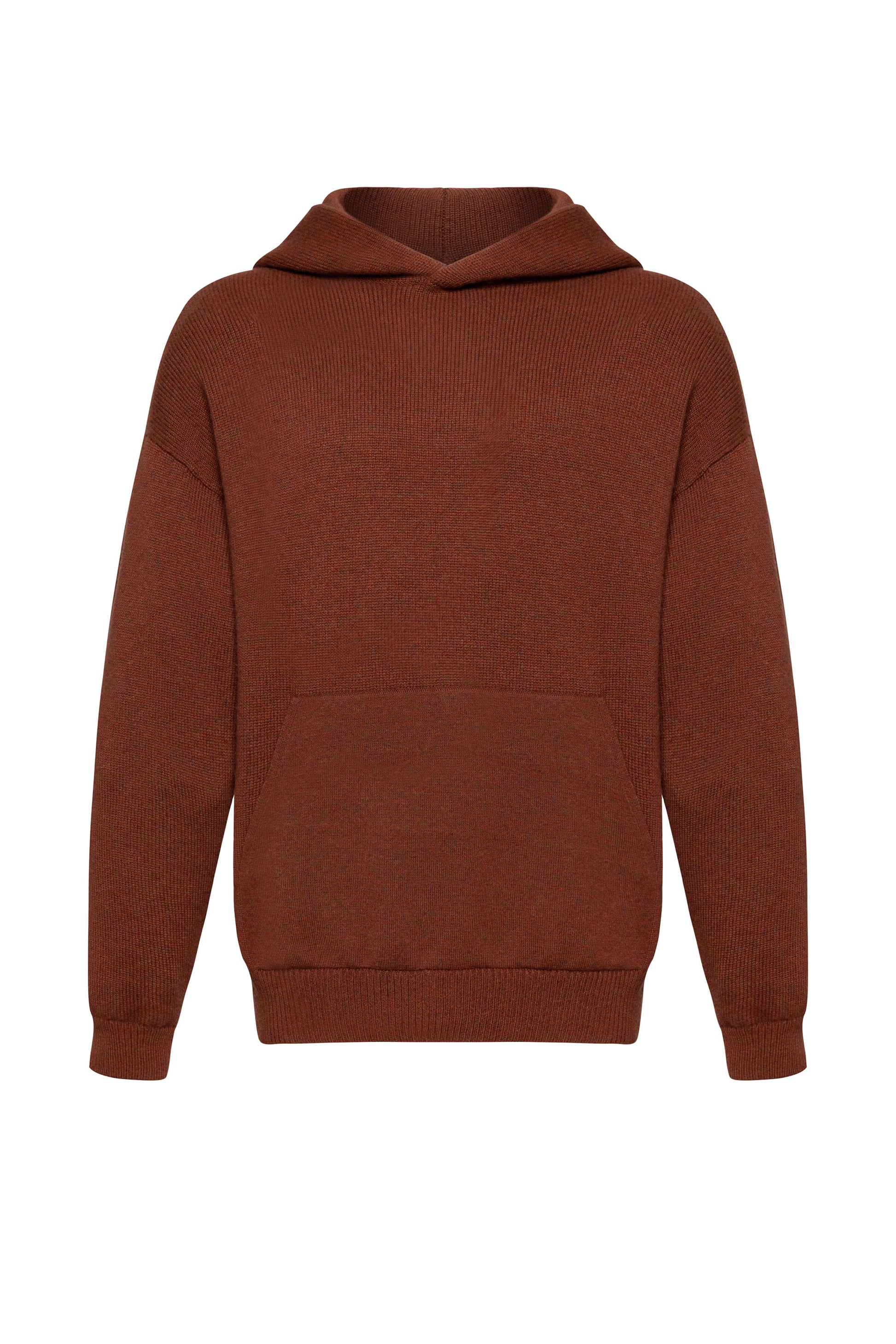 Johnstons of Elgin AW24 Unisex Knitwear Russet Unisex Cashmere Hoodie KAA05271HE7051