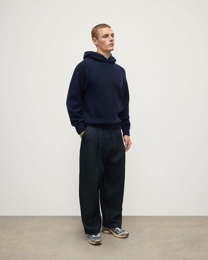 Johnstons of Elgin Men's Navy Cashmere Hoodie KAA05271SD7286