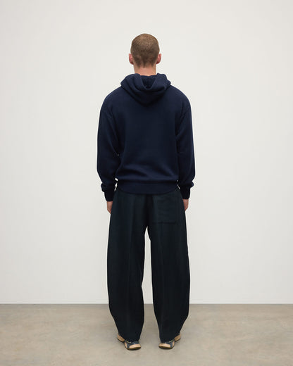 Johnstons of Elgin Men's Navy Cashmere Hoodie KAA05271SD7286