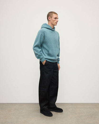 Johnstons of Elgin men's green cashmere hoodie KAA05271HA0308