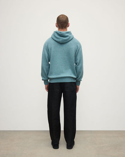 Johnstons of Elgin men's green cashmere hoodie KAA05271HA0308