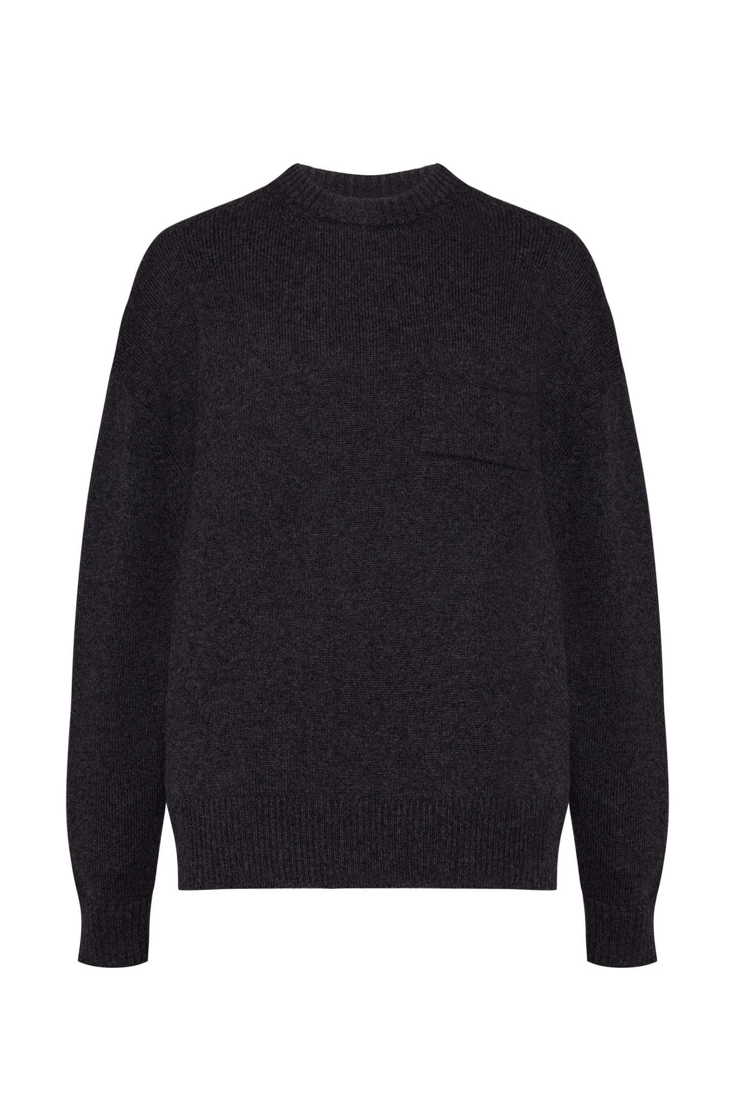 Johnstons of Elgin AW24 Unisex Knitwear Charcoal Unisex Oversized Cashmere Sweater KAA05310HA7165