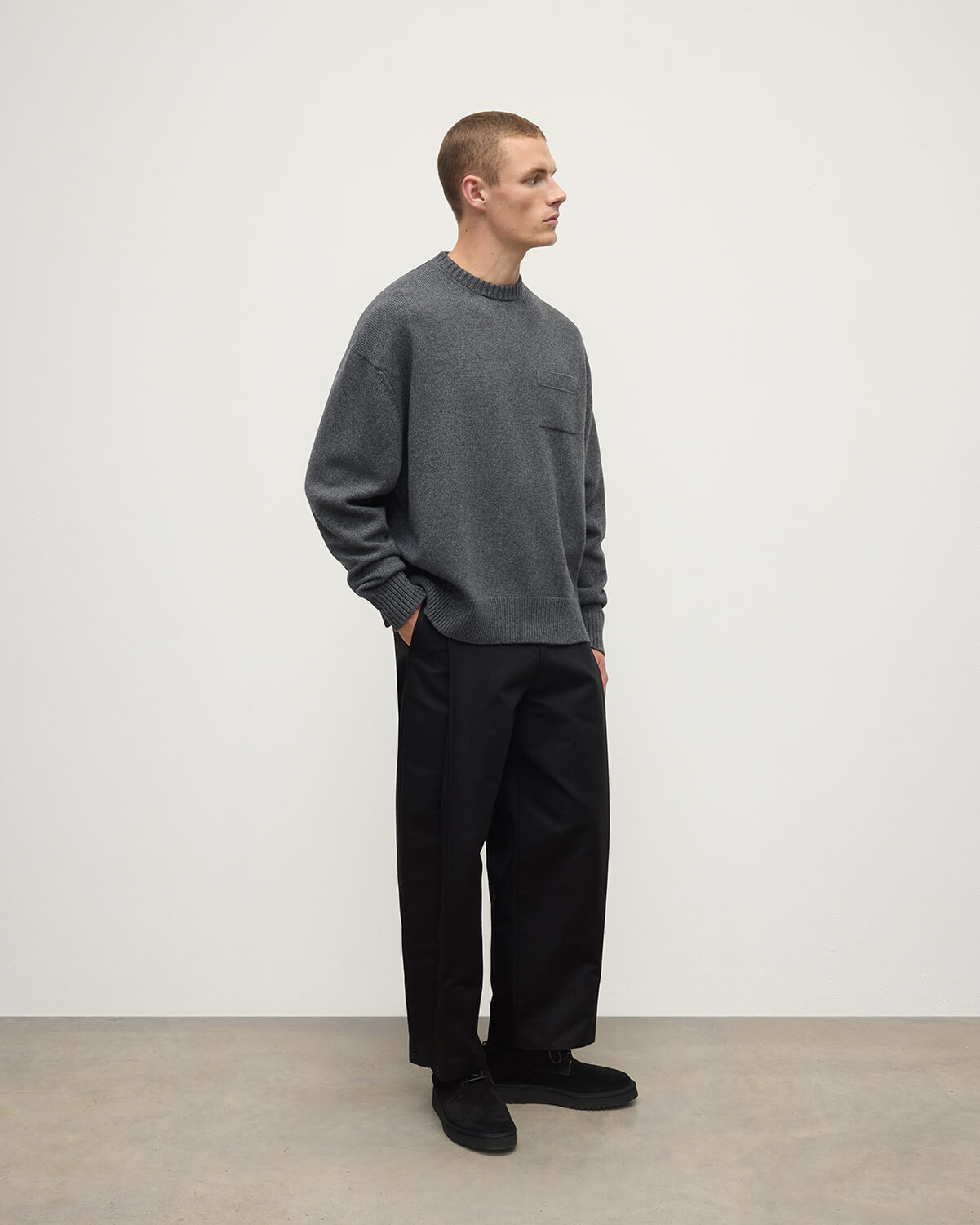 トップス YOKE SO JOHN CASHMERE OVERSIZED KNIT Oversized Grey Cashmere Sweater – Johnstons of Elgin