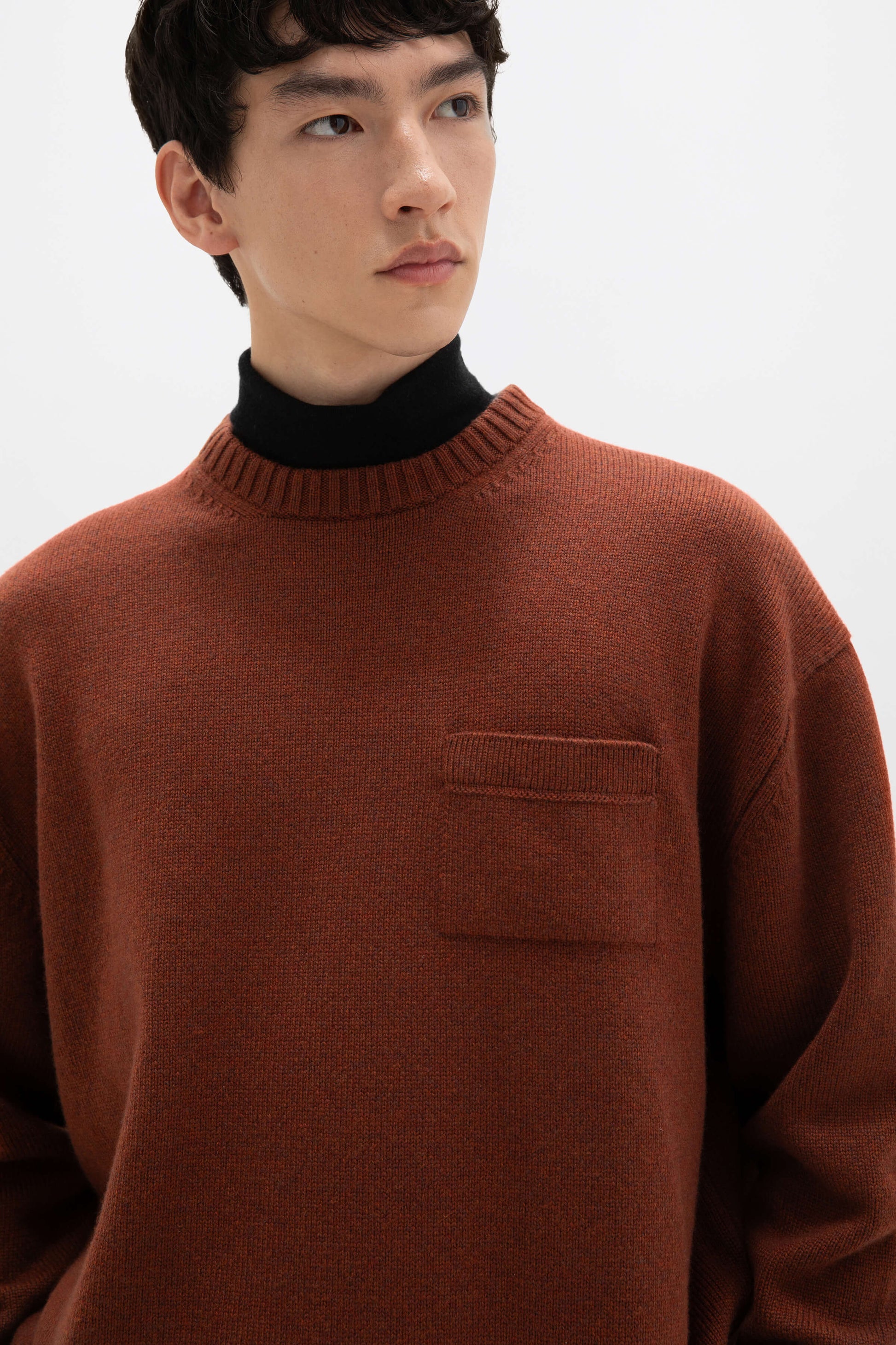 Johnstons of Elgin AW24 Unisex Knitwear Russet Unisex Oversized Cashmere Sweater KAA05310HE7051