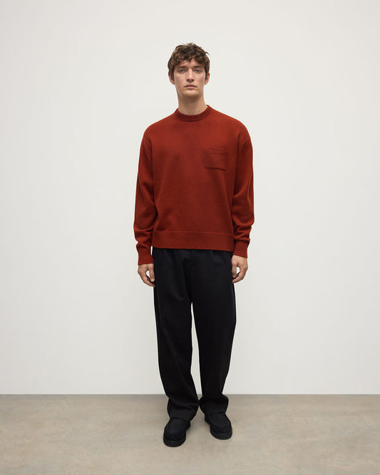 Johnstons of Elgin men's red cashmere sweater KAA05310SG4463