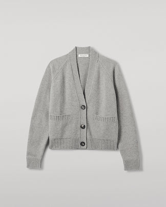 XIN - 12gg Cashmere Cardigan in Light Grey main image 0
