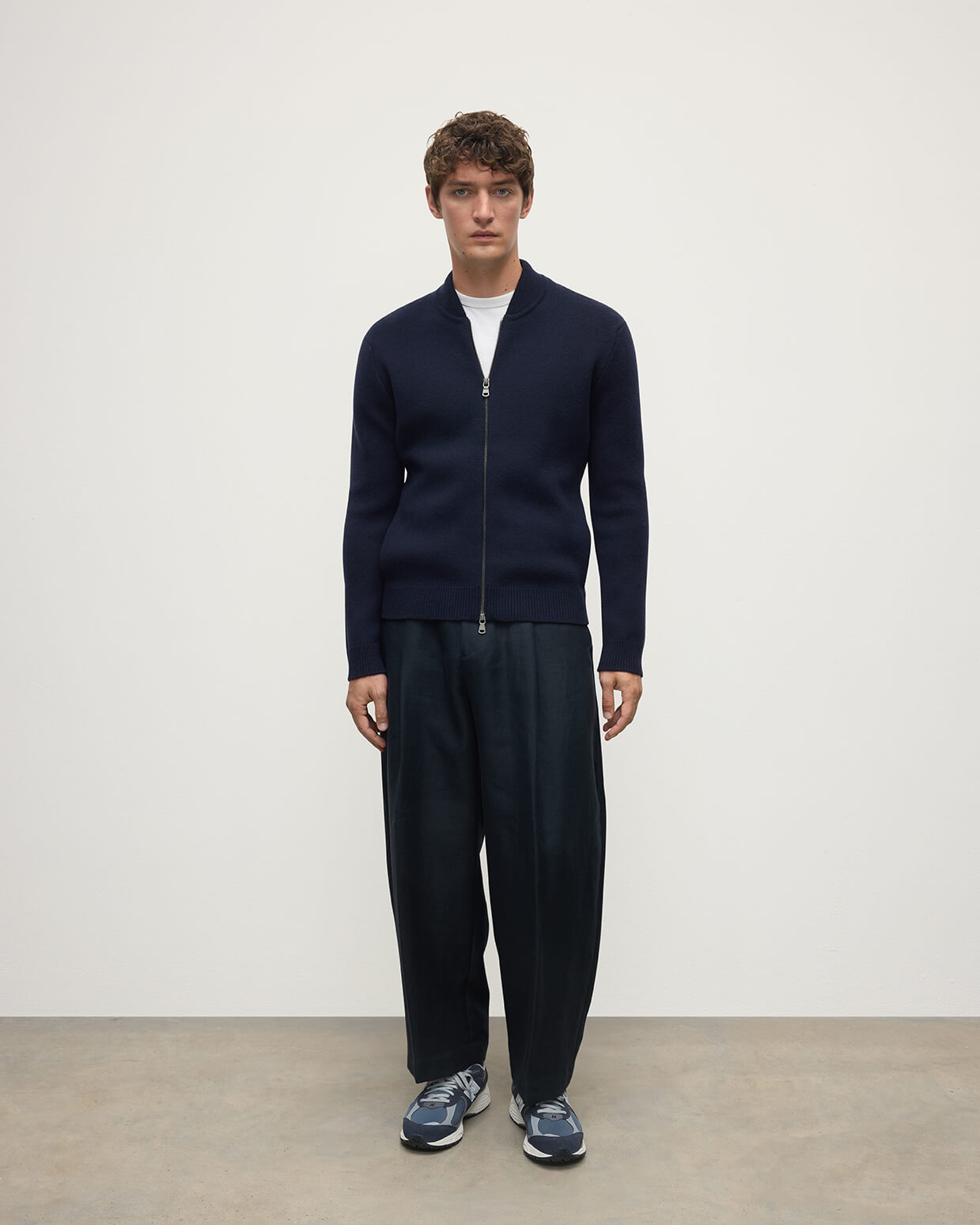 Cashmere Milano Stitch Dark Zip Jacket