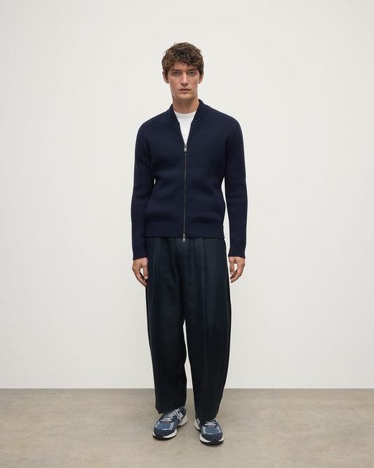 Johnstons of Elgin Men's Cashmere Milano Stitch Navy Jacket KAA05443SD7286