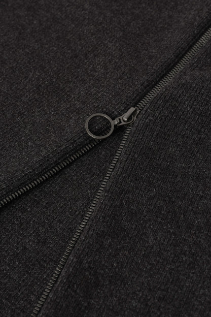 Johnstons of Elgin AW25 Women's Knitwear Charcoal A-Line Milano Grey Cashmere Skirt Front View KAA05600HA7165