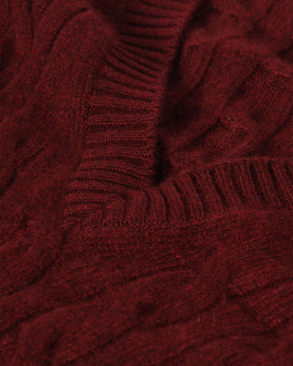 WOMENS KYLESKU DEEP VEE SWEATER RED FROM JOHNSTONS OF ELGIN KAA05728HE7068