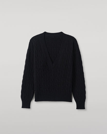 WOMENS KYLESKU DEEP VEE SWEATER NAVY KAA05728HD7347