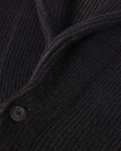 JOHNSTONS OF ELGIN PIONEER SHAWL CARDIGAN NAVY & BLACK 100% CASHMERE UAA05750Q25947