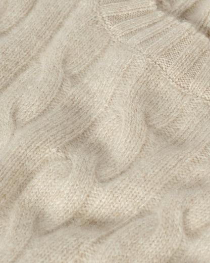 JOHNSTONS OF ELGIN MENS CALDER CREW SWEATER CREAM 100% CASHMERE  KAA05754HA0396