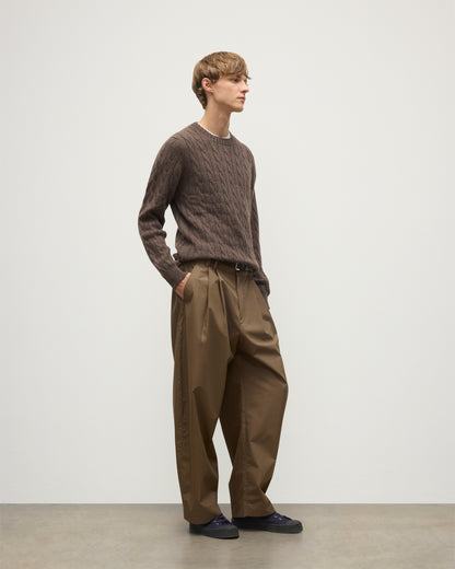 Johnstons of Elgin men's 100% cashmere cable sweater in natural KAA05754HB7162