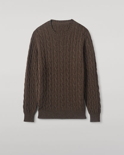 JOHNSTONS OF ELGIN MENS CALDER CREW SWEATER BROWN 100% CASHMERE  KAA05754HB7126