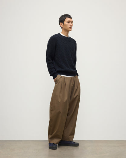 JOHNSTONS OF ELGIN MENS CALDER CREW SWEATER DARK BLUE 100% CASHMERE KAA05754HD7347