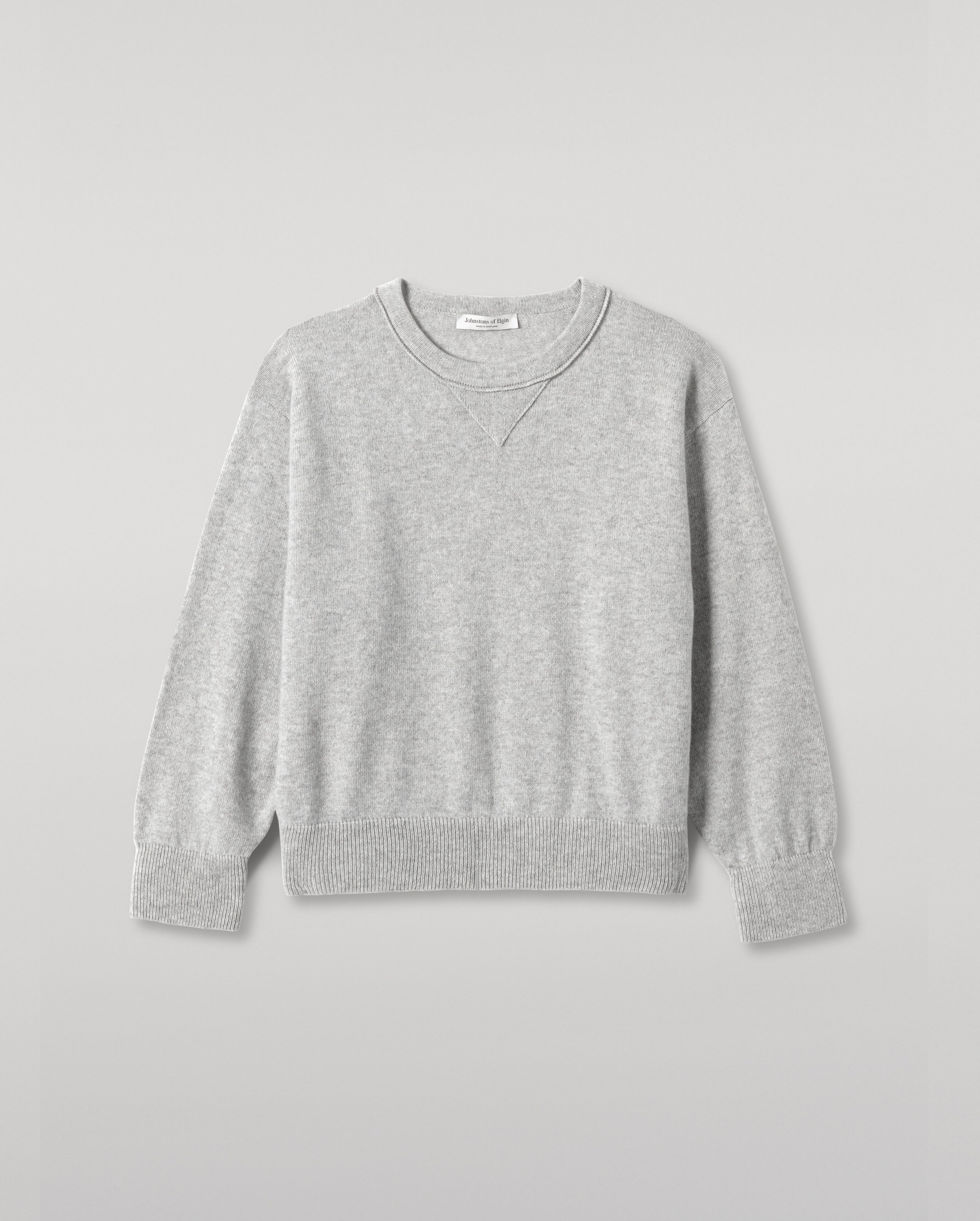 Women's Stella Grey Cashmere Sweatshirt | Luxury Scottish Knitwear