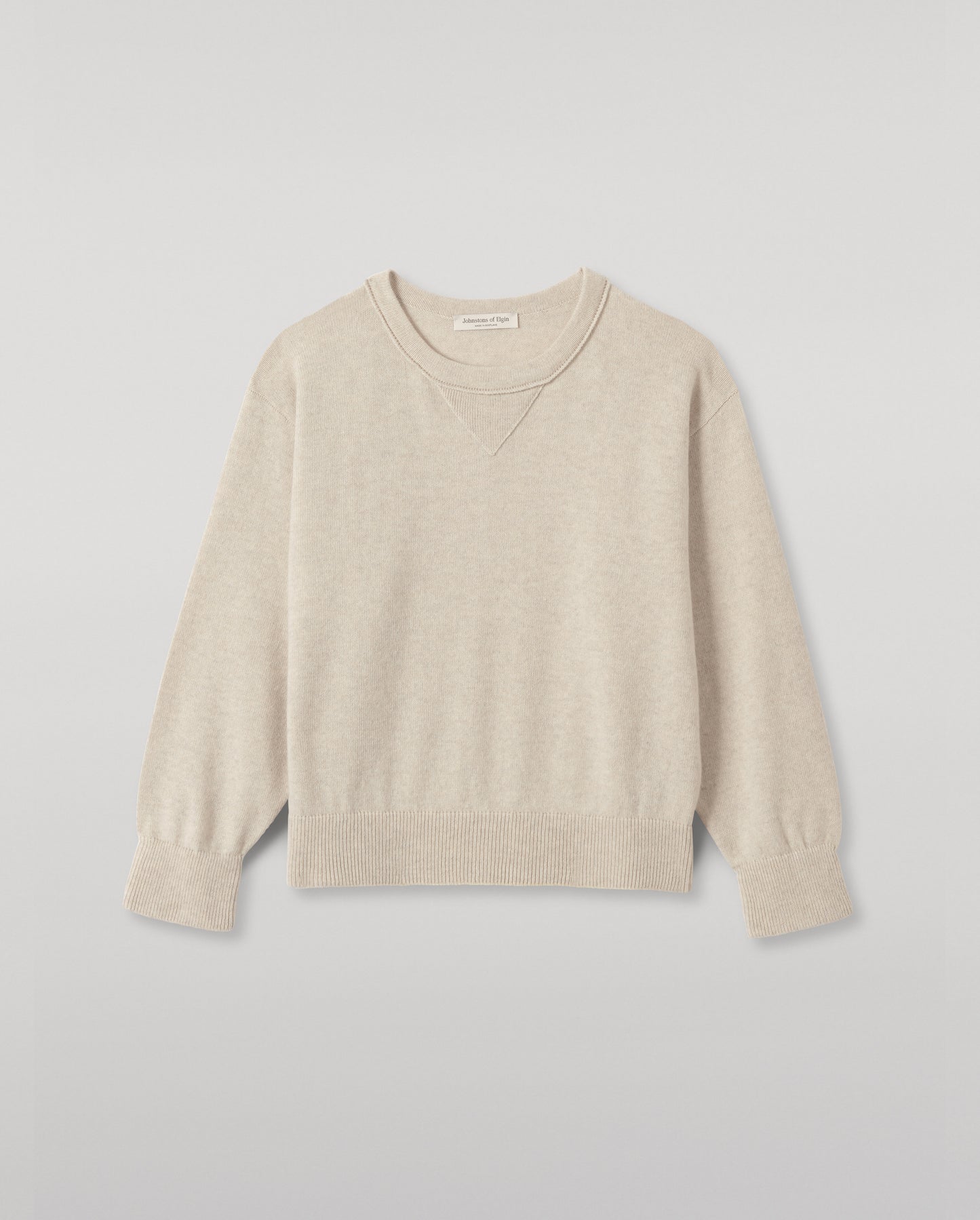JOHNSTONS OF ELGIN WOMENS STELLA SWEATSHIRT NATURAL 100% CASHMERE KAA05770HA0402