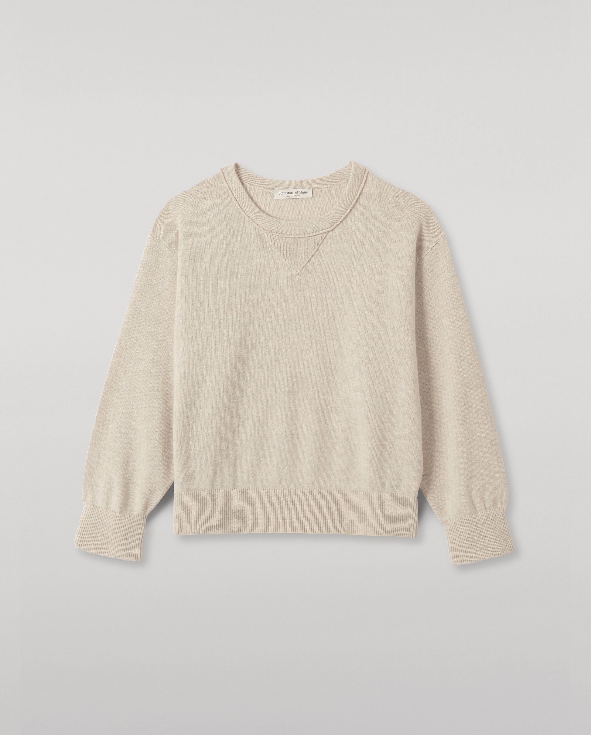 JOHNSTONS OF ELGIN WOMENS STELLA SWEATSHIRT NATURAL 100% CASHMERE KAA05770HA0402