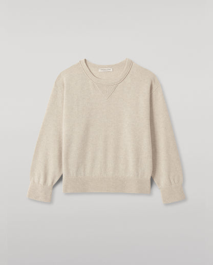 JOHNSTONS OF ELGIN WOMENS STELLA SWEATSHIRT NATURAL 100% CASHMERE KAA05770HA0402