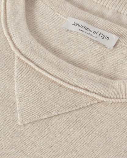 JOHNSTONS OF ELGIN WOMENS STELLA SWEATSHIRT NATURAL 100% CASHMERE KAA05770HA0402